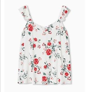 Torrid 2 lace up ruffle tank